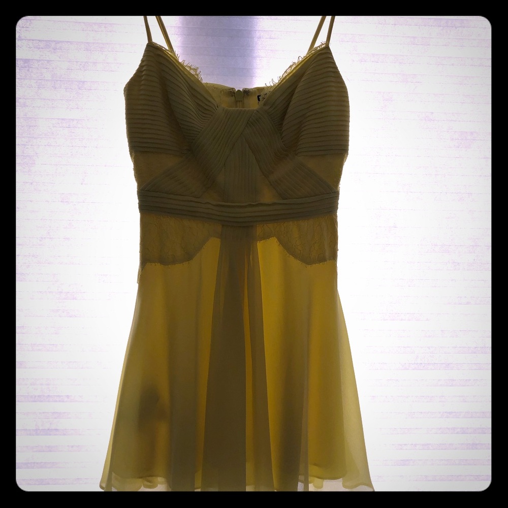 BCBG yellow mini dress
